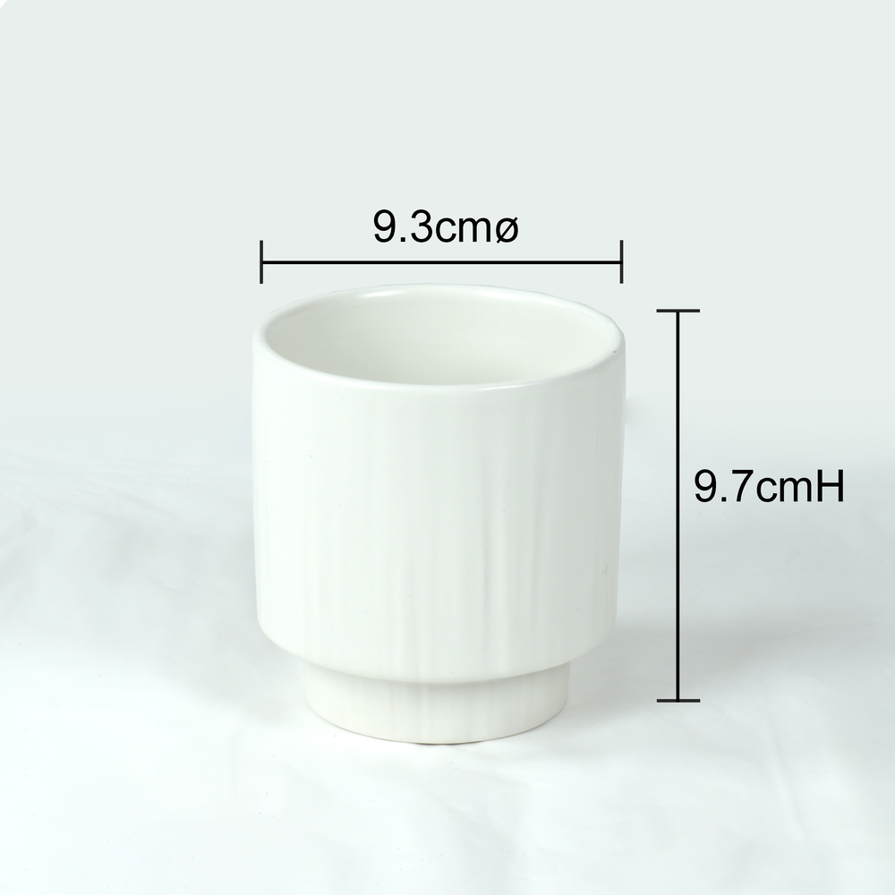 Ceramic Round Cylinder Vase w/tapered Top Opening