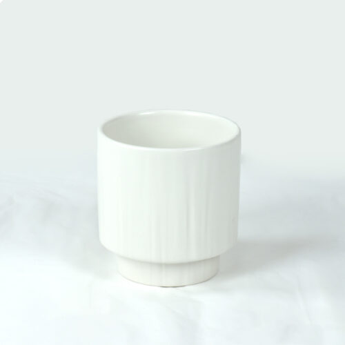 Ceramic Round Cylinder Vase w/tapered Top Opening